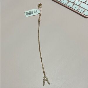 NWT Michelle McDowell A Initial Pearl Gold Chadwick Pendant Necklace